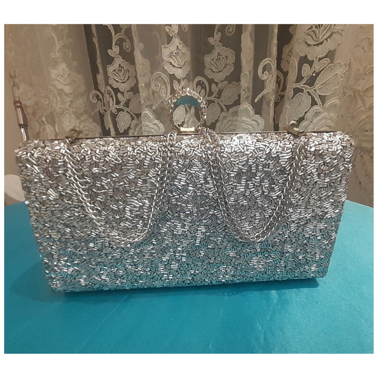 کیف مجلسی زنانه مدل کلاچ طرح منجوق