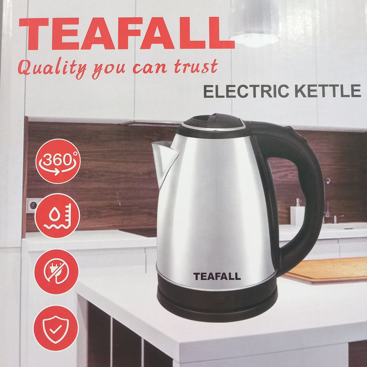 کتری برقی تفال TEAFAELL اصلی 1500 وات دو لیتری وارداتی استیل ، کتر برقی استیل ، کتری استیل ، چای ساز برقی ، پس کرایه