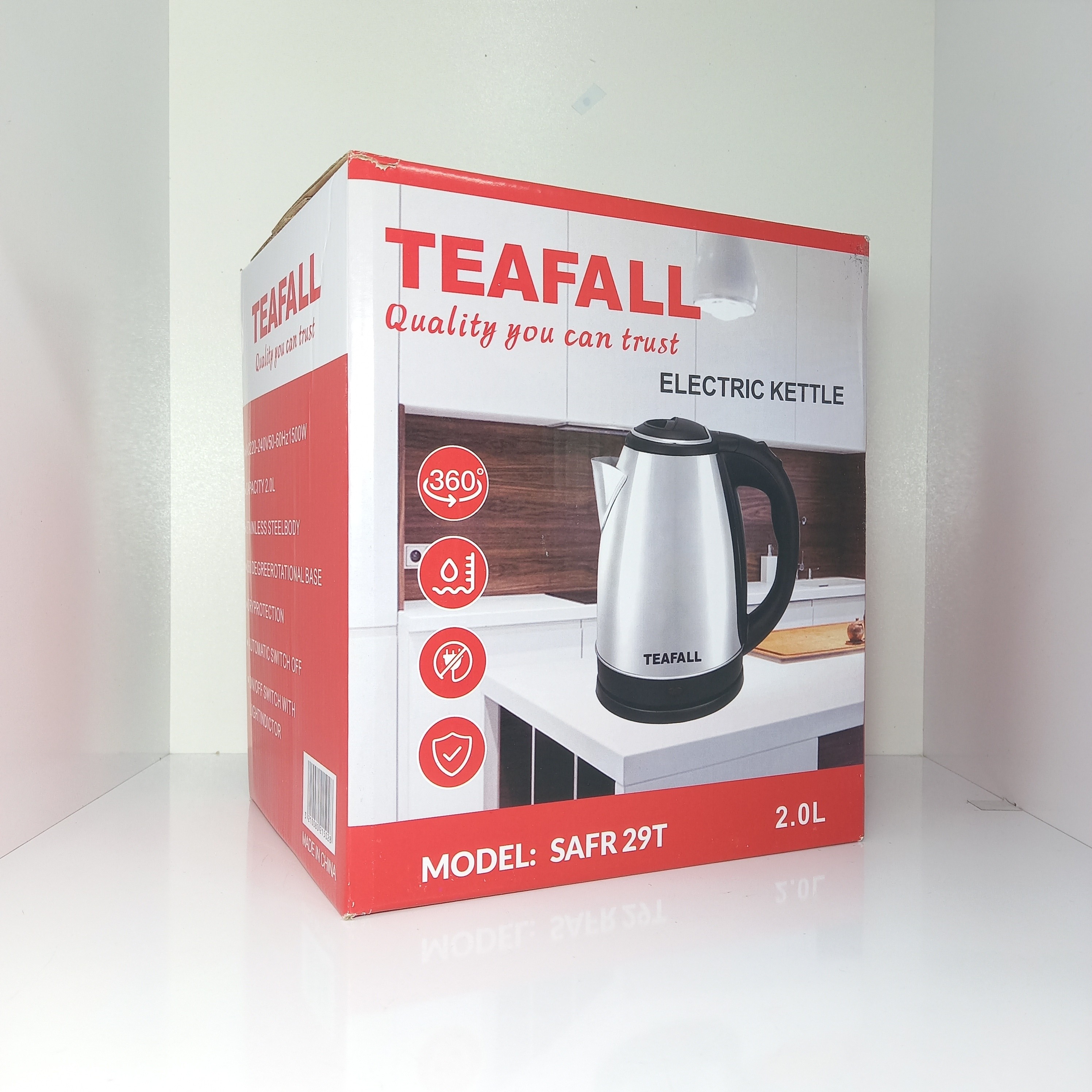 کتری برقی تفال TEAFAELL اصلی 1500 وات دو لیتری وارداتی استیل ، کتر برقی استیل ، کتری استیل ، چای ساز برقی ، پس کرایه