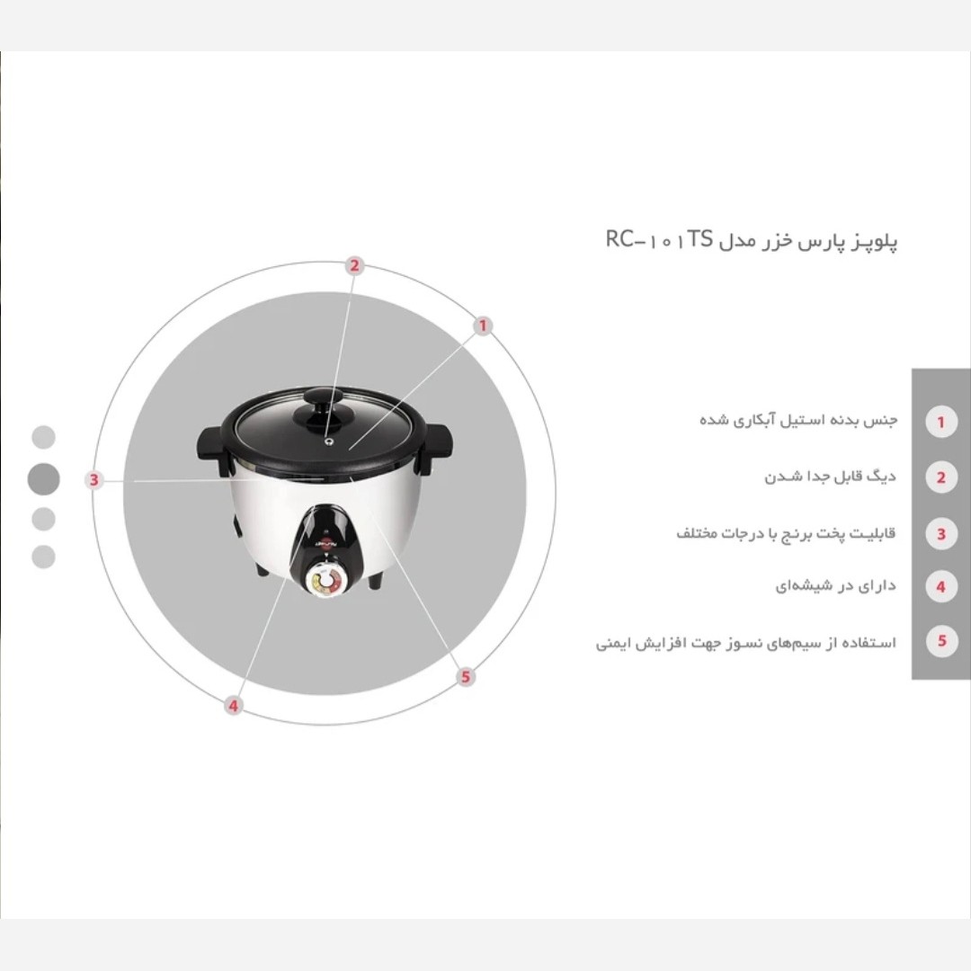 پلوپز پارس خزر 4 نفره مدل 101 ts