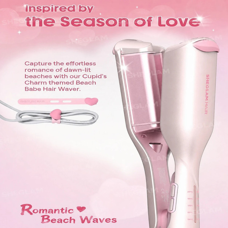 فر کننده مو شیگلم مدل Cupid’s Charm Beach Babe Hair Waver سایز 19 میلیمتر با تایمر هوشمند و پوشش سرامیکی