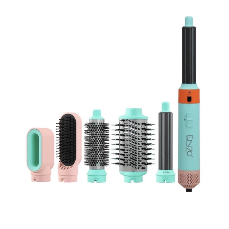 سشوار برس‌دار چرخشی حرفه‌ای انزو پروفیشینال مدل EN-4140 با موتور AC، تکنولوژی یون‌ساز، تنظیم دما در سه حالت، تنظیم سرعت دو سرعته، 6 سری کاربردی برای خشک‌کردن، صاف‌کردن، فرکردن و حجم‌دهی، مناسب استفاده سالنی و خانگی