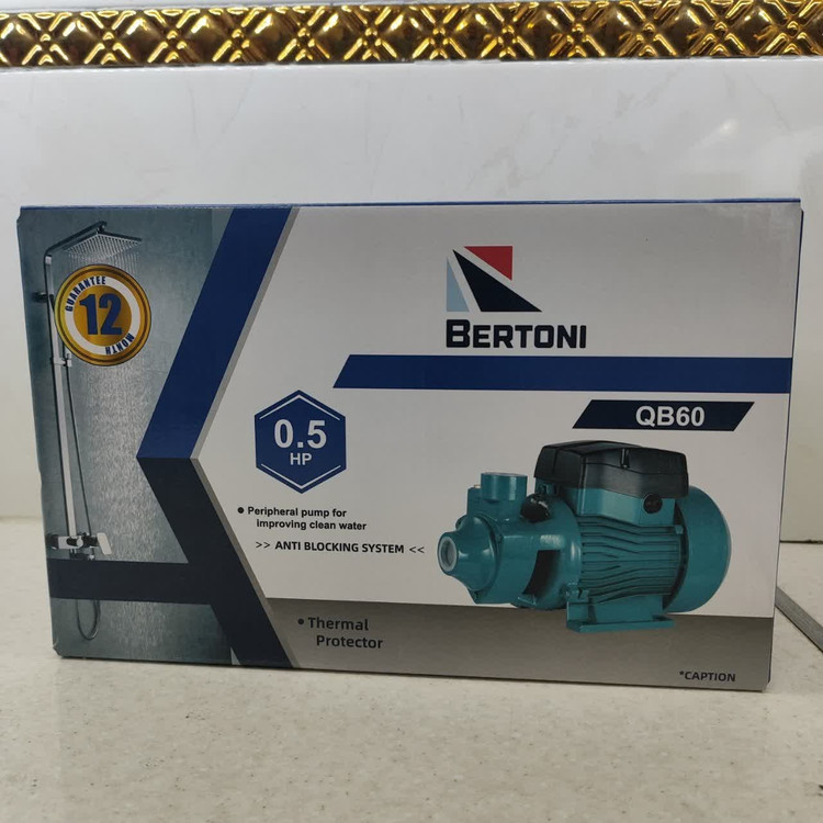 پمپ آب نیم اسب برتونی مدل QB60 سیم پیچی مس شفت استیل فروش ویژه