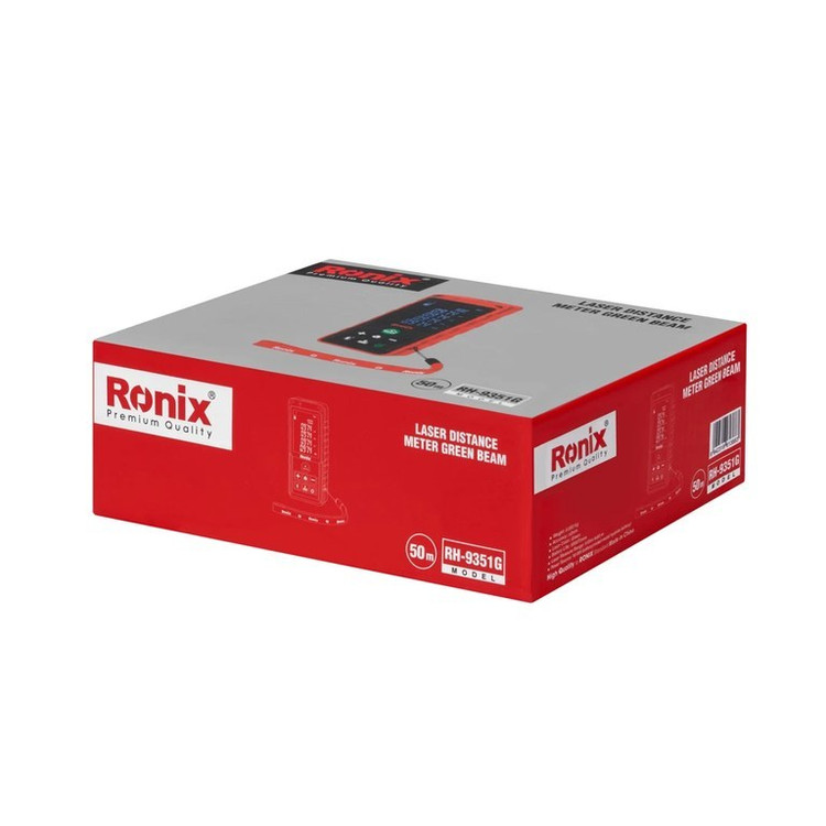 متر لیزری 50 متری نور سبز رونیکس مدل RH-9351G متر لیزری رونیکس 50 متری مدل 9351g با لوازم