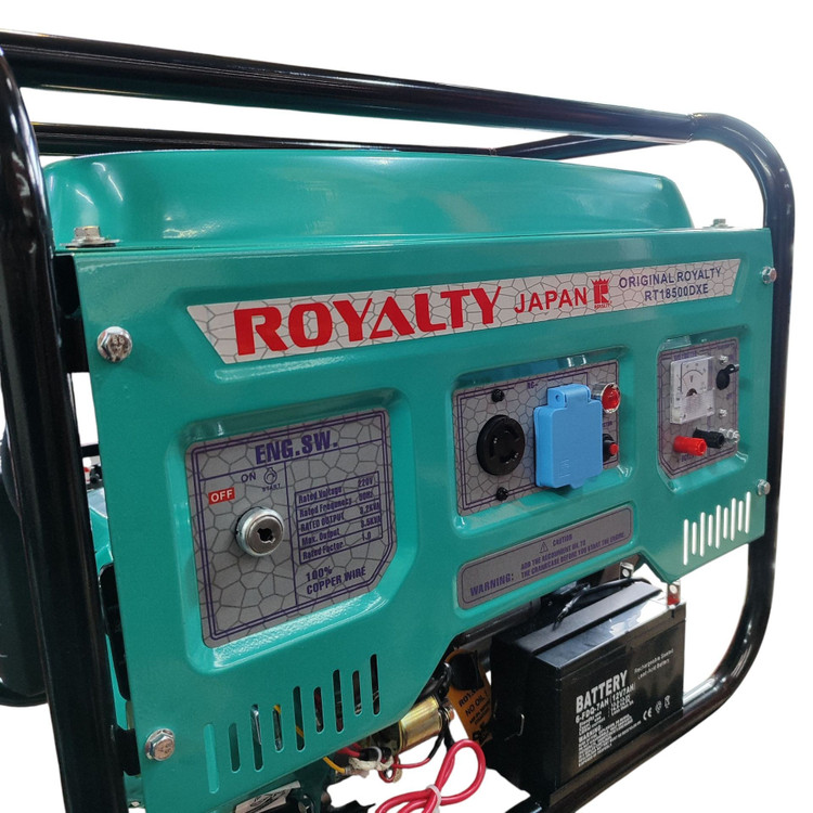 موتور برق 3/5 کیلو وات استارتی رویالیتی ژاپن مدل RT18500DXE موتور برق 3500 کیلووات سیم پیچی تمام مسی با لوازم پس کرایه