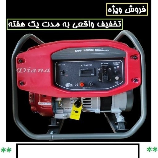 موتور برق دیانا 1.3 کیلو وات موتور ژنراتور برق دیانا مدل DN-1600 سیم پیچی تمام مس ارسال سراسر کشور (پس کرایه)
