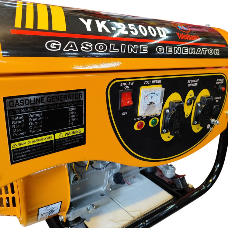 موتور برق یوکوهاما 2 کیلو وات مدل YK-2500D سیم پیچی تمام مس موتور ژنراتور بنزینی 2 کیلووات یوکوهامامدل yk-2500d پس کرایه