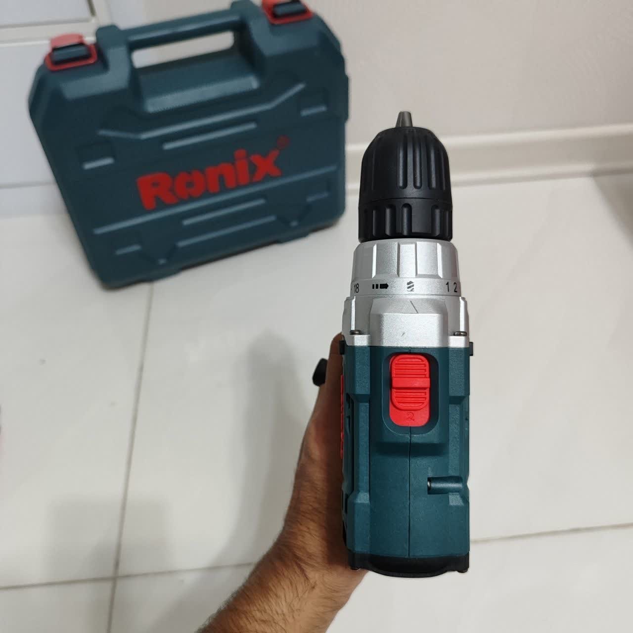 کیت دریل شارژی 12 ولت رونیکس RS-8613 همراه لوازم جانبی کامل و ساک BMC با گارانتی شرکت رونیکس دریل شارژی 8613 رونیکس