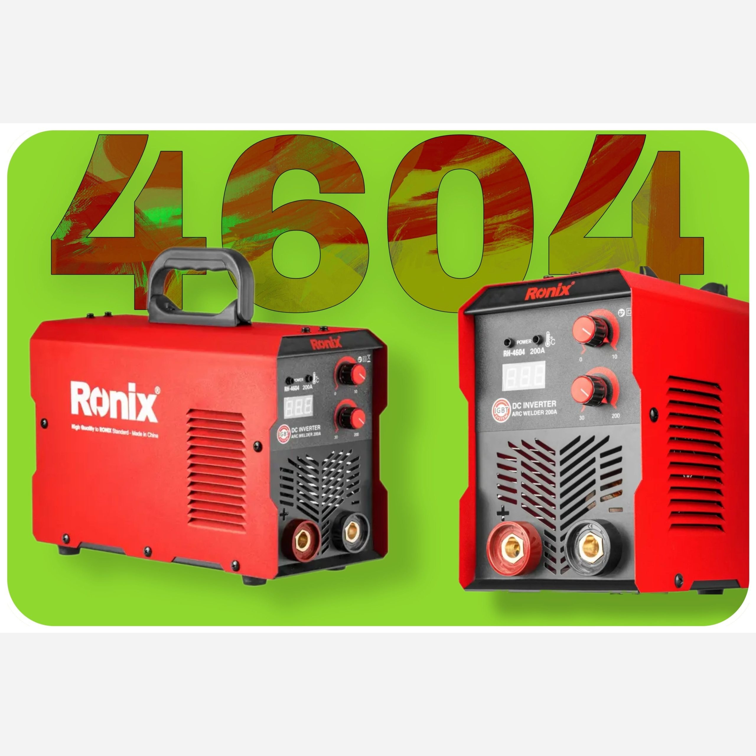 فروش ویژه اینورتر جوشکاری 200 آمپر رونیکس توربو فن پلاس مدل RH-4604 همراه لوازم کامل و کارت گارانتی شرکت 4604 رونیکس