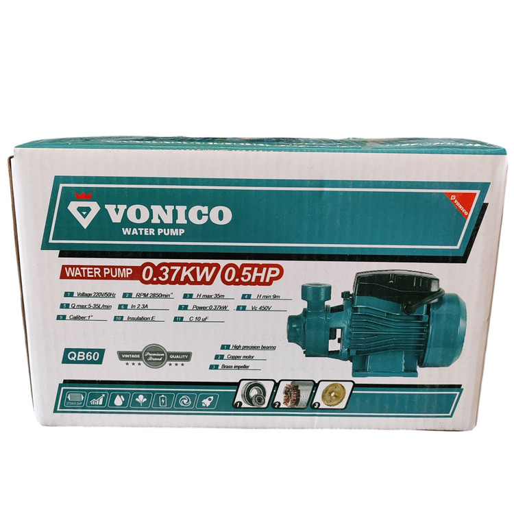 پمپ آب خانگی نیم اسب ونیکو سیم پیچی مس مدل QB60 کیفیت عالی