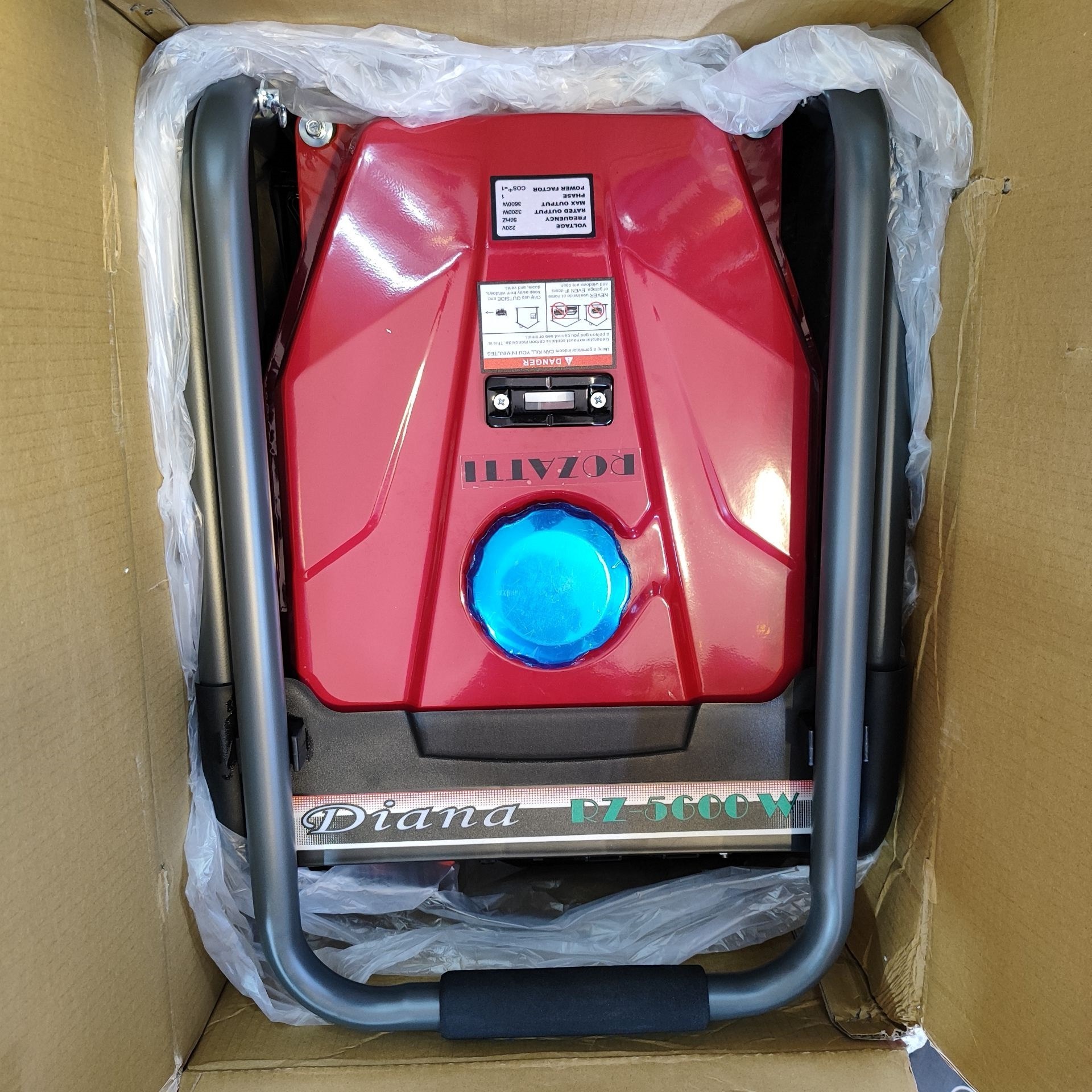 موتور برق دیانا 3/2 KW مدل RZ-5600W موتور ژنراتور بنزینی 3.2 کیلووات دیانا مدل rz-5600w موتور دیانا سیمپیچی مس(پس کرایه)