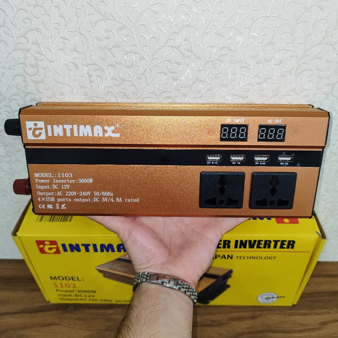 مبدل برق (کانورتر) اینورتر اینتی مکس اینورتر 12 به 220 ولت 3000 وات اینتیمکس INTIMAX مدل 1103 تحت لیسانس ژاپن