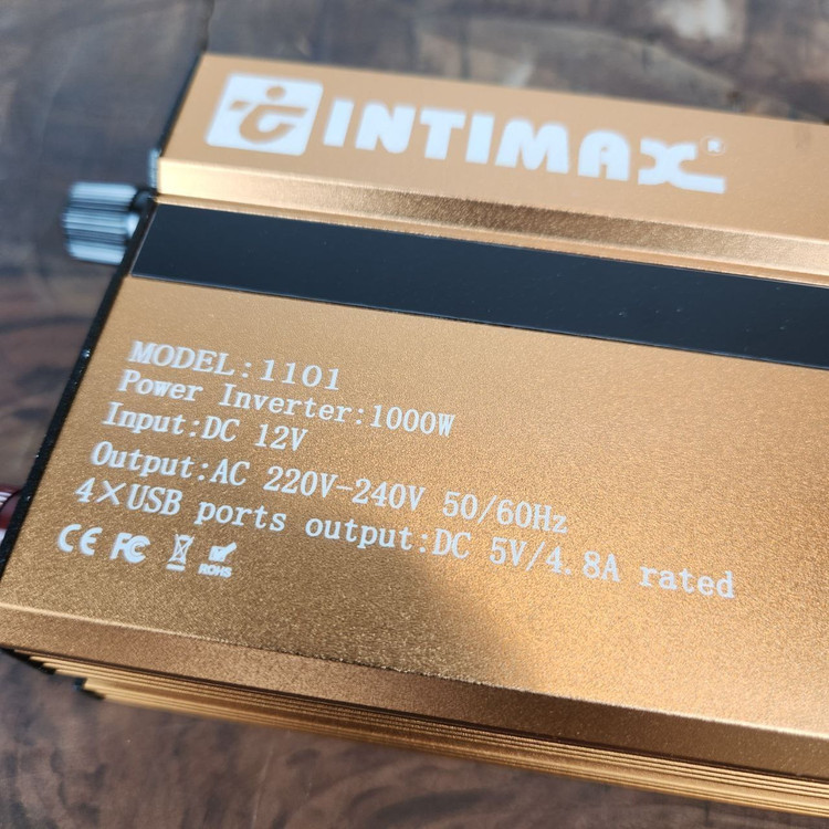 مبدل برق (کانورتر) اینورتر اینتی مکس 12 به 220 ولت 1000 وات اینتیمکس INTIMAX مدل 1101 تحت لیسانس ژاپن