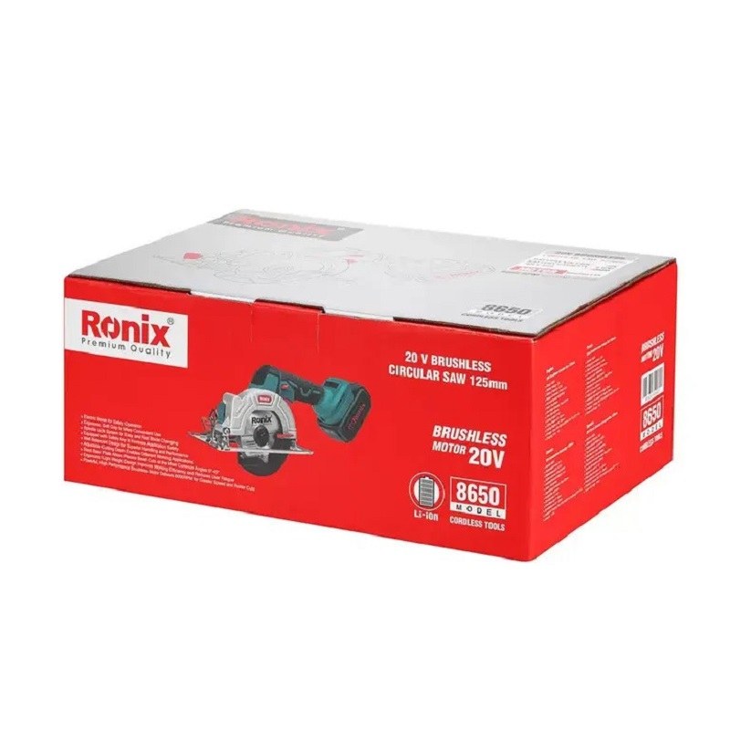 اره گردبر شارژی اره دیسکی رونیکس 20 ولت مدل 8650 با کارت گارانتی رونیکس