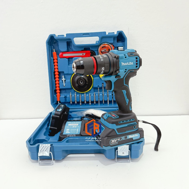 دریل شارژی 36 ولت ماکیتا سه نظام فلزی پولیش دار مدل MAKITA 36V