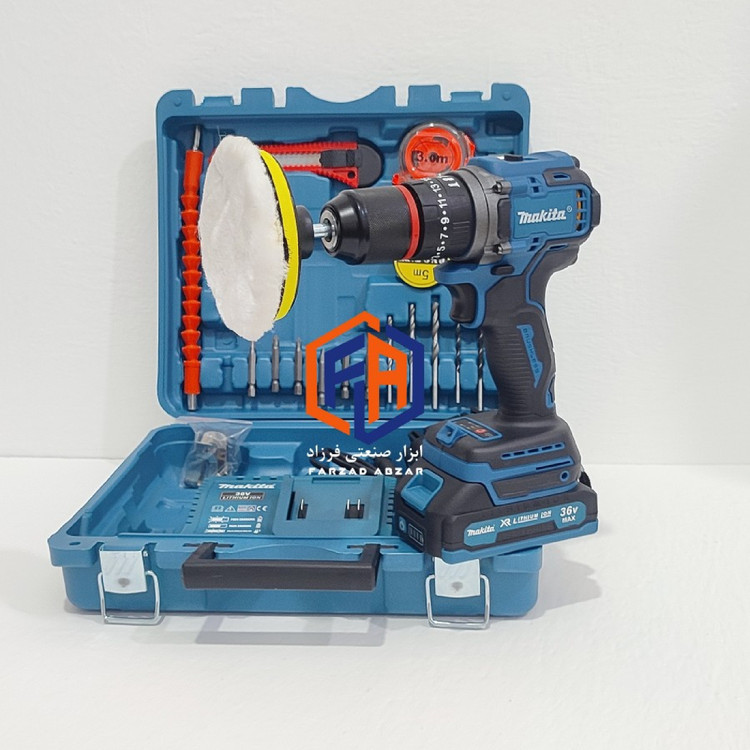 دریل شارژی موتور براشلس ماکیتا نیم پک مدل 36 ولت مدل MAKITA 36V