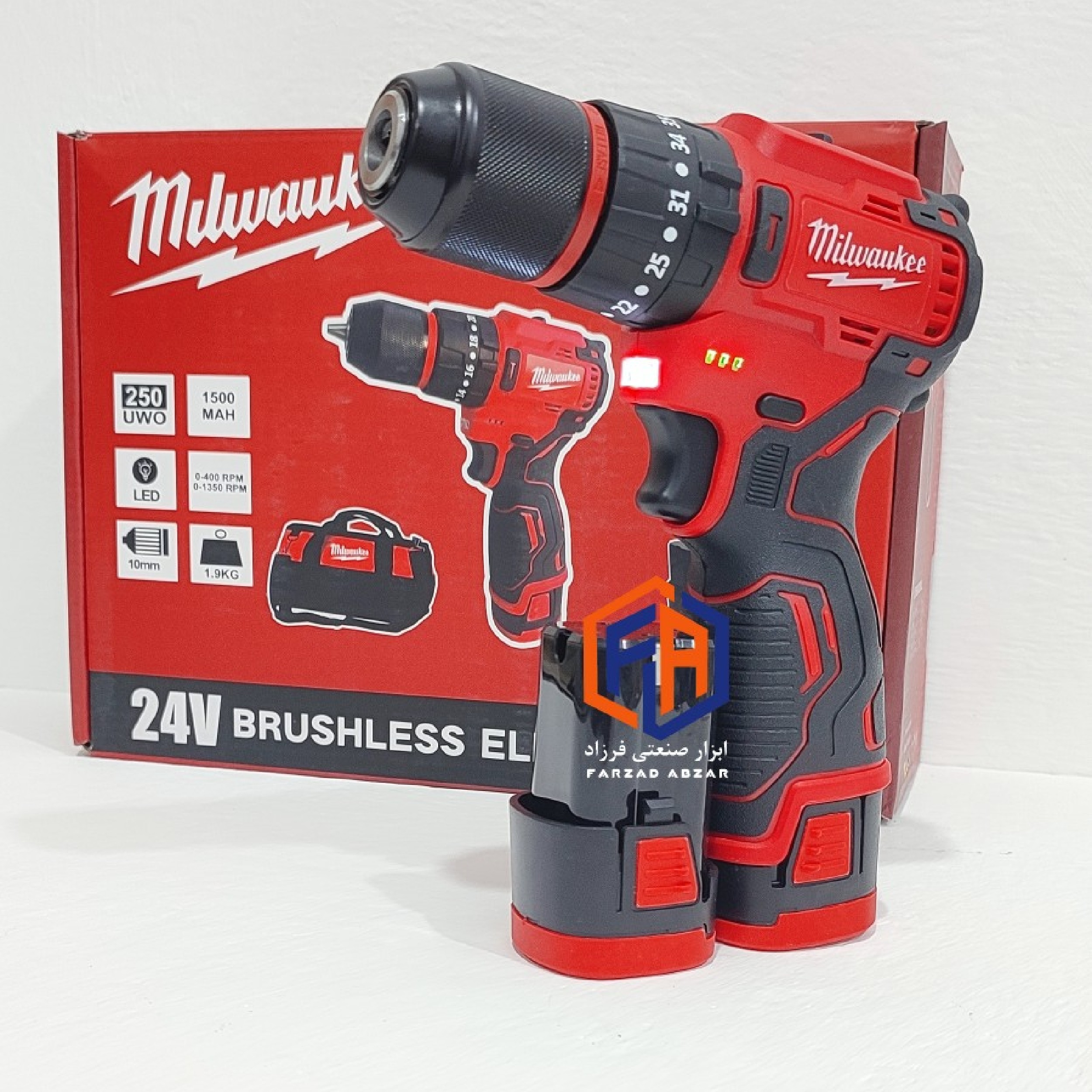 دریل شارژی موتور براشلس میلواکی سه نظام فلزی مدل 24V-13M