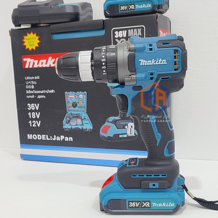 دریل شارژی موتور براشلس ماکیتا 36 ولت مدل MAKITA 36V Brushless
