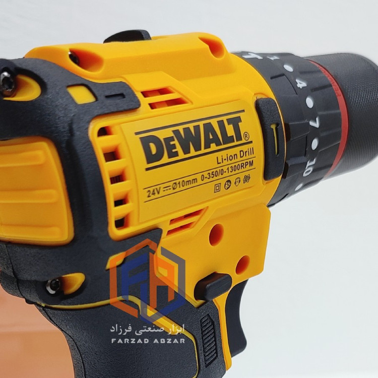 دریل شارژی موتور براشلس دیوالت سه نظام فلزی مدل DEWALT-24V