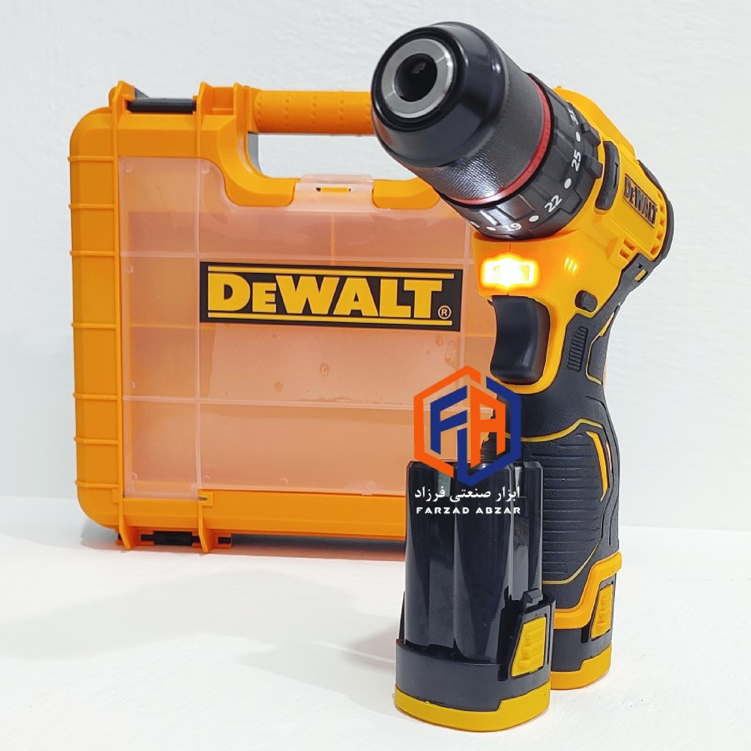 دریل شارژی موتور براشلس دیوالت سه نظام فلزی مدل DEWALT-24V