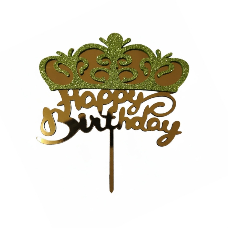 تاپر مدل تاج happy birthday بسته 5 عددی