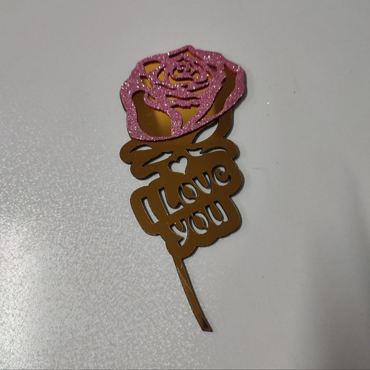 تاپر مدل گل رز i love you بسته 5 عددی