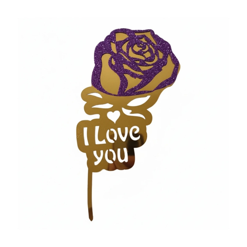 تاپر مدل گل رز i love you بسته 5 عددی