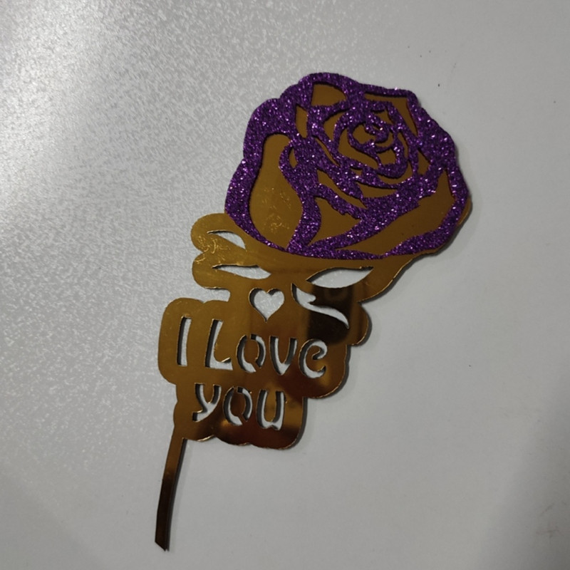 تاپر مدل گل رز i love you بسته 5 عددی