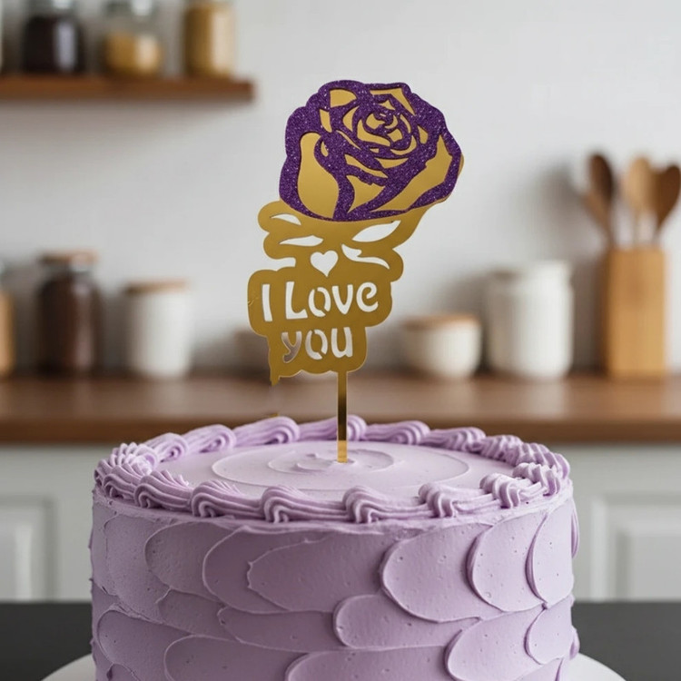 تاپر مدل گل رز i love you بسته 5 عددی