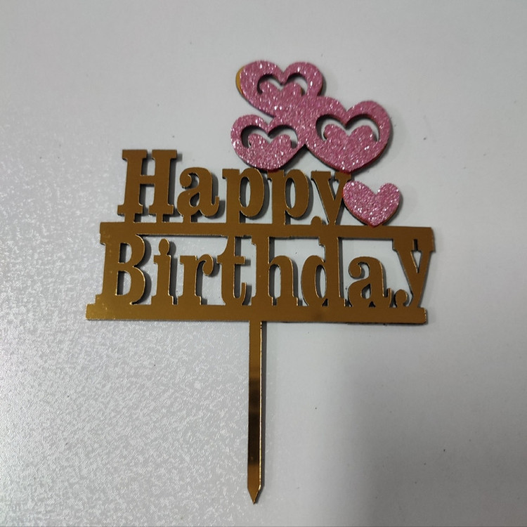 تاپر مدل قلب happy birthday بسته 5 عددی