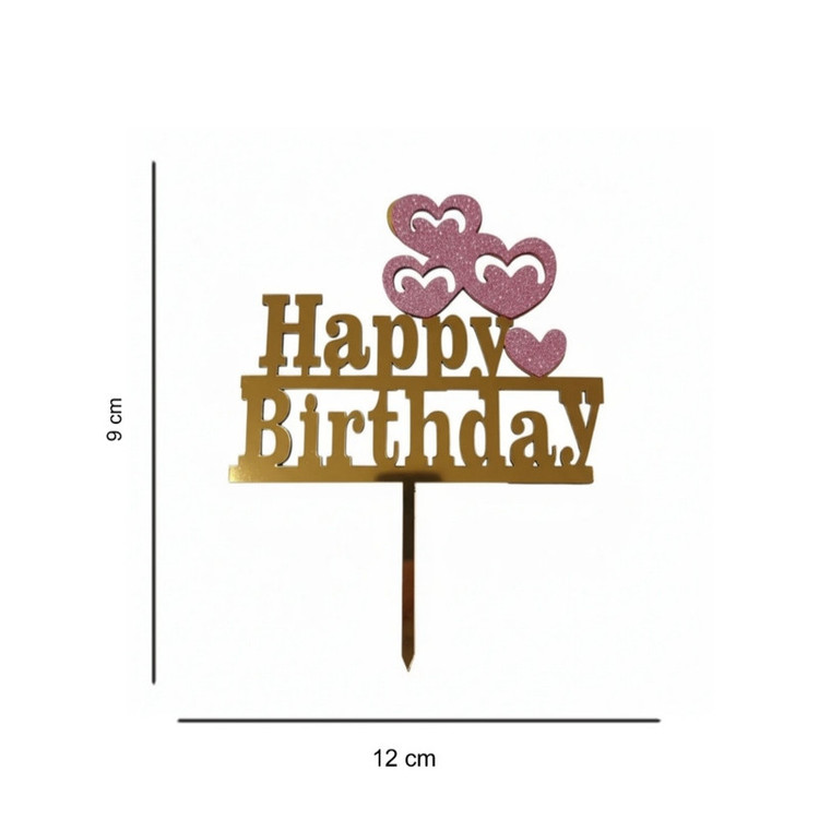 تاپر مدل قلب happy birthday بسته 5 عددی