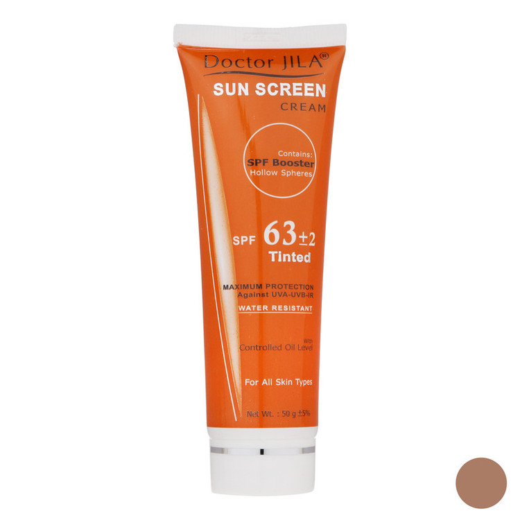 کرم ضدآفتاب رنگی دکتر ژیلا SPF63 مدل DJ3 مناسب انواع پوست وزن 50 گرم