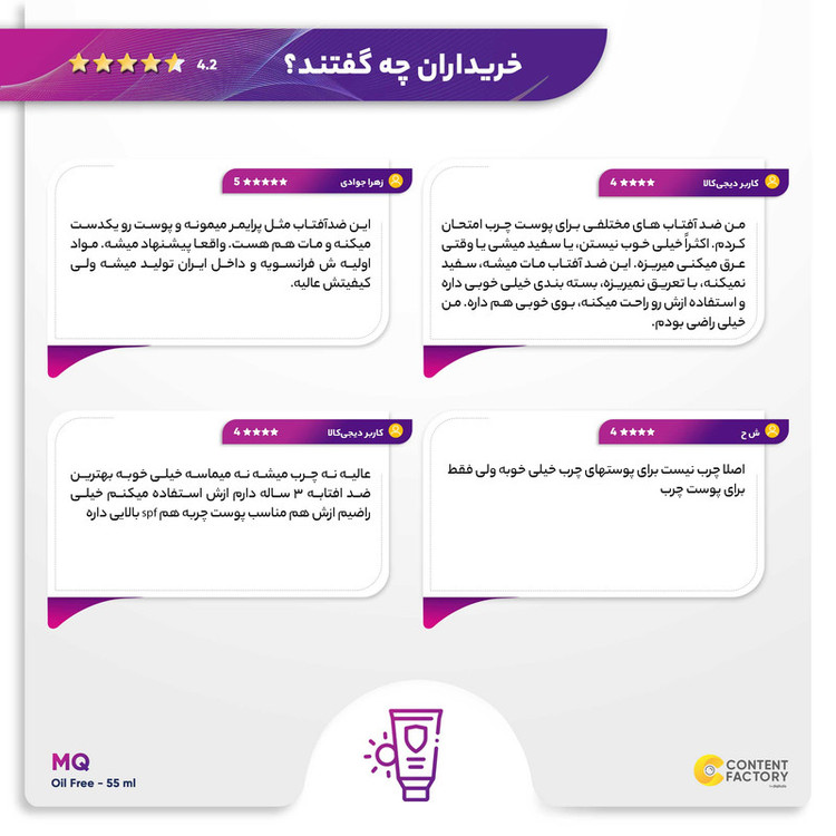 کرم ضدآفتاب بیرنگ ام کیو SPF50 مدل INVISIBLE، مناسب پوستهای چرب، حجم 55 میلیلیتر