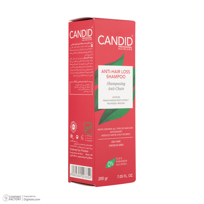 شامپو ضد ریزش مو کاندید مدل Caffeine مناسب موهای چرب حجم 250 میلیلیتر