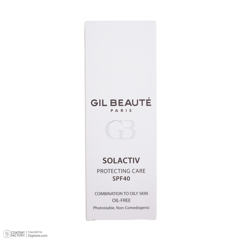 کرم ضد آفتاب بدون رنگ ژیل بوته SPF 40 مدل GB_003 مناسب پوستهای چرب و مختلط حجم 40 میلیلیتر
