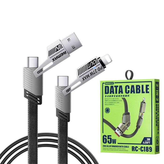 کابل تبدیل USB-C / USB به USB-C / لایتنینگ ریمکس مدل RC-C189 طول 1 متر