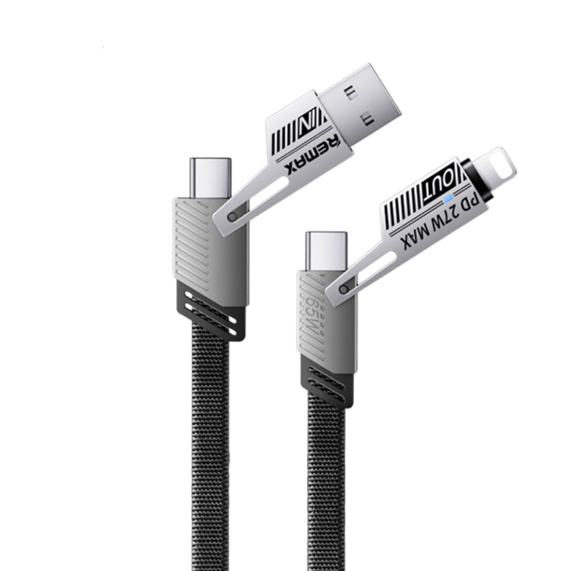 کابل تبدیل USB-C /USB به USB-C/ لایتنینگ ریمکس مدل Multi Fast Charge طول 1 متر