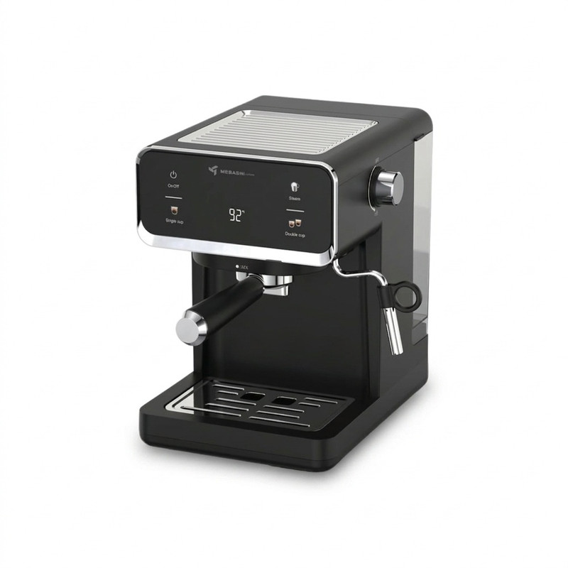 اسپرسوساز خانگی 1500 میلی‌لیتر مباشی مدل ME-ECM2117 با فشار بخار 19 بار، قابلیت تهیه اسپرسو، کاپوچینو و لاته و کف‌سازی شیر