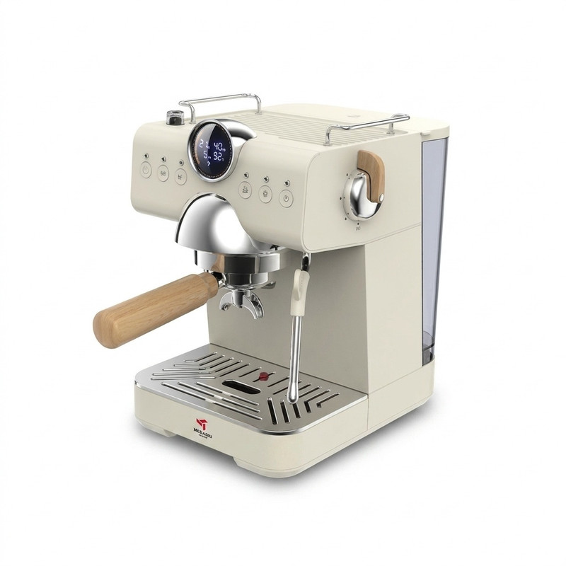اسپرسوساز خانگی نیمه‌اتوماتیک مباشی مدل ME-ECM2108 با فشار بخار 20 بار و سیستم گرمایشی بویلر