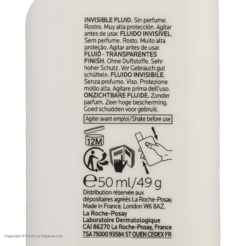 فلوئید ضدآفتاب بیرنگ لاروش پوزای +SPF50 مدل UVMune400 مناسب انواع پوست، حجم 50 میلیلیتر