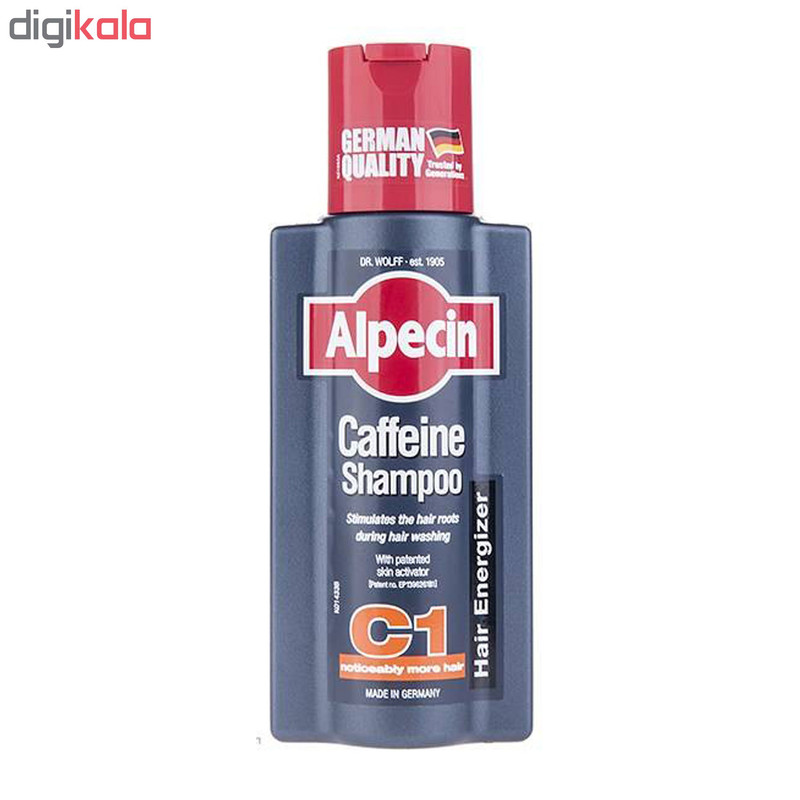 شامپو مو آلپسین مدل Caffeine C1 ضد ریزش، حاوی کراتین و کمپلکس کافئین و نعناع، تقویتکننده ریشه مو، افزایش ضخامت و حجمدهنده، مناسب انواع مو، مخصوص آقایان، حجم 250 میلیلیتر مجموعه 2 عددی