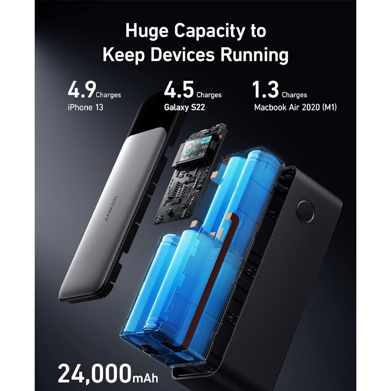 پاوربانک انکر مدل A1289 Anker 737 ظرفیت 24000 میلی آمپر ساعت