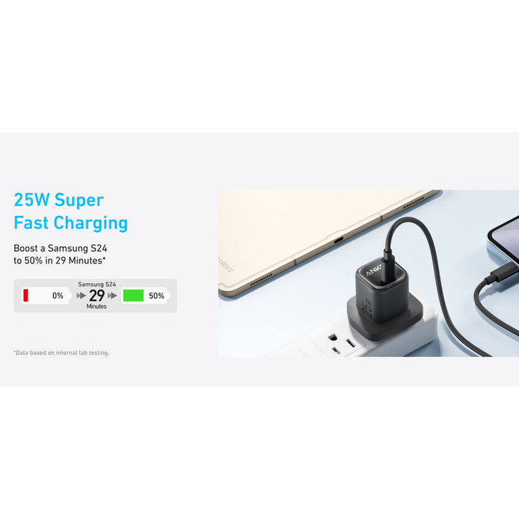 شارژر دیواری 25 وات انکر مدل A2656 به همراه کابل USB-C به طول 1.5 متر
