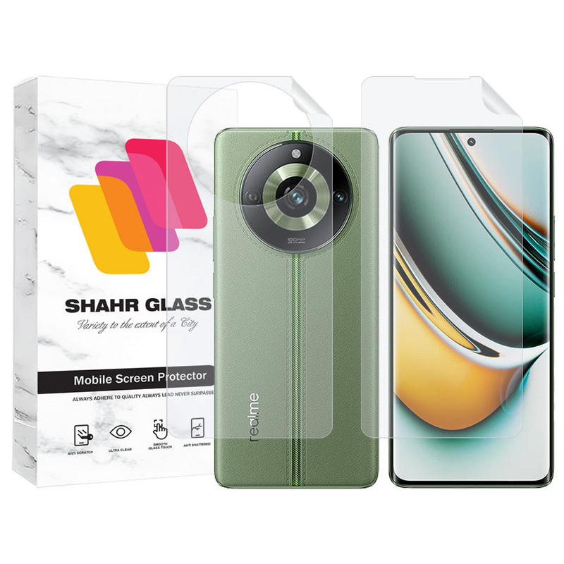 محافظ صفحه نمایش شهر گلس مدل MTNANFBSH مناسب برای گوشی موبایل ریلمی Realme 11 Pro Plus به همراه محافظ پشت گوشی