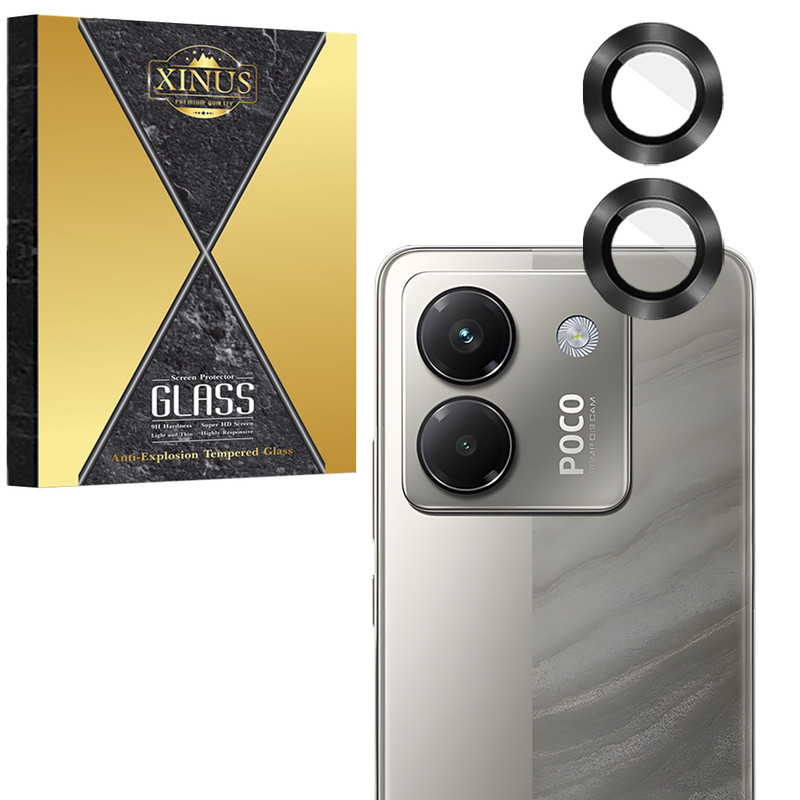 محافظ لنز دوربین فلزی  ژینوس مدل XRING مناسب برای گوشی موبایل شیائومی Poco M7 Pro