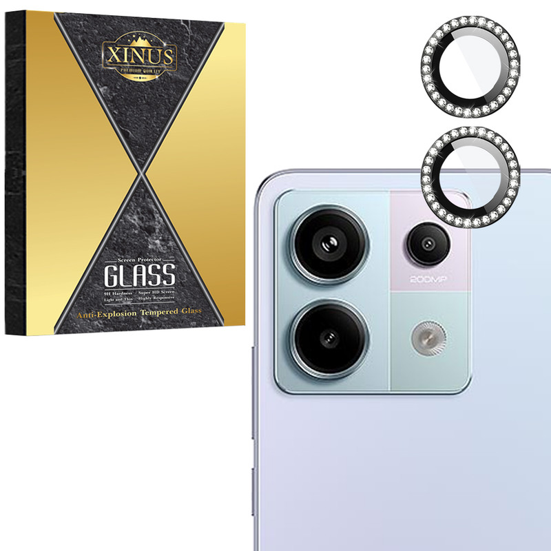 محافظ لنز دوربین شیشه‌ای ژینوس مدل RINX مناسب برای گوشی موبایل شیائومی Redmi Note 13 Pro 5G / Poco X6 5G