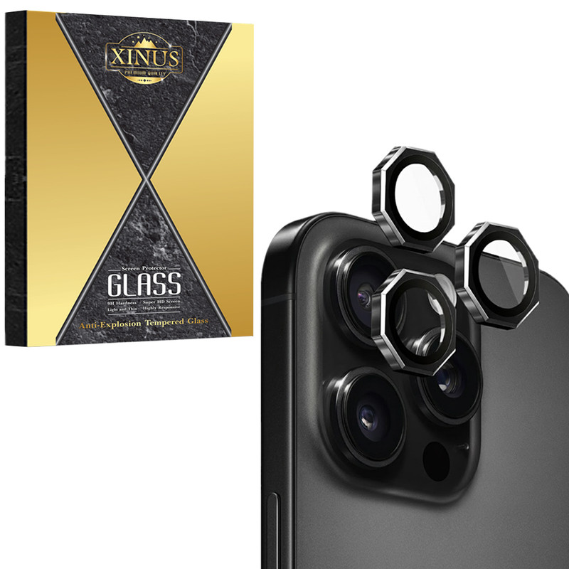 محافظ لنز دوربین شیشه‌ای ژینوس مدل R8ZX مناسب برای گوشی موبایل اپل iPhone 15 Pro Max