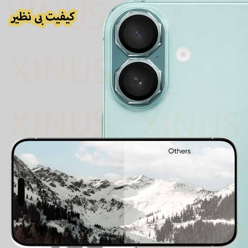 محافظ لنز دوربین شیشهای ژینوس مدل R8ZX مناسب برای گوشی موبایل اپل iPhone 15 Pro Max
