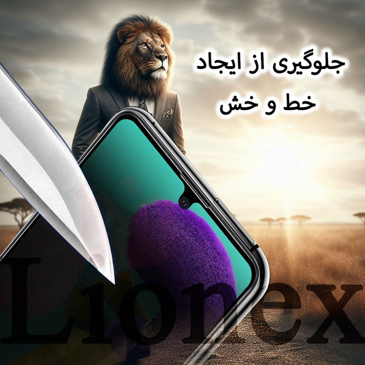 محافظ صفحه نمایش سرامیکی حریم شخصی لایونکس مدل CERPRIVNANOL مناسب برای گوشی موبایل اپل iPhone 8 Plus / 7 Plus به همراه محافظ پشت گوشی