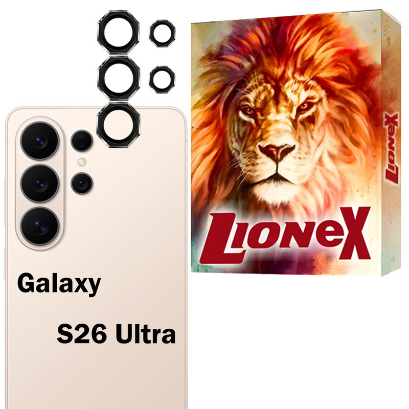 محافظ لنز دوربین شیشه‌ای لایونکس مدل R8ZL مناسب برای گوشی موبایل سامسونگ Galaxy S26 Ultra